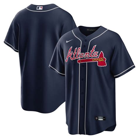 toddler atlanta braves nike navy alternate replica team jersey|atlanta braves throwback jersey.